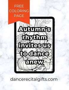 Free Autumn Dance Quote Adult Coloring Page 