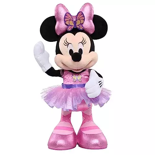 MINNIE Disney Junior Mouse Sing and Dance Butterfly Ballerina Lights and Sounds Plush, Sings Just Like a Butterfly, Officially Licensed Kids Toys for Ages 3 Up by Just Play