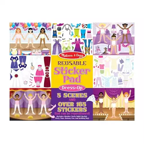 Melissa & Doug Reusable Sticker Pad: Dress-Up - 165+ Stickers Removable Stickers